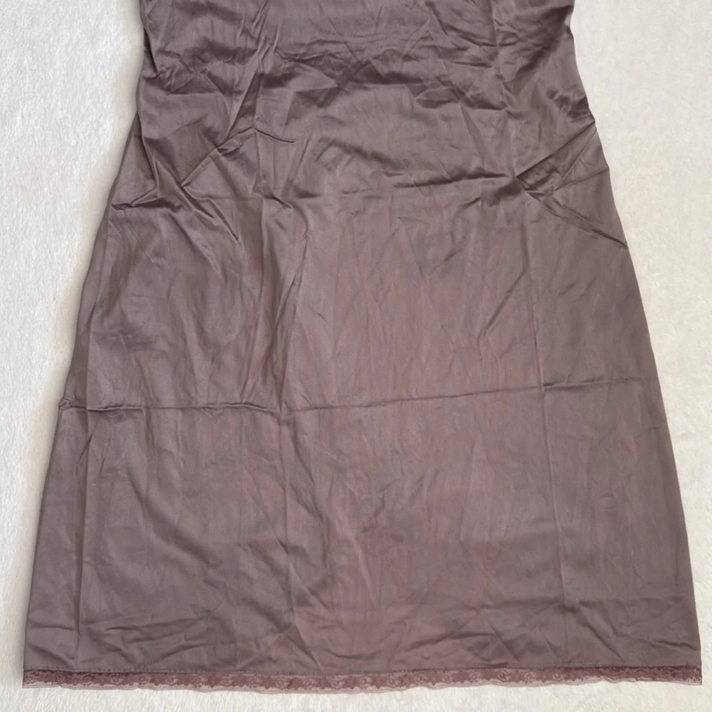 {VTG} Lorraine | 70s 80s Babydoll Scallop Floral Lace Trim Nylon Full Slip Dress - Picture 8 of 16